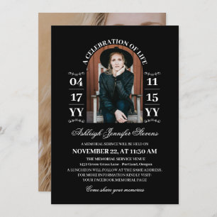 Invitación Elegante foto del arco negro una celebración de la