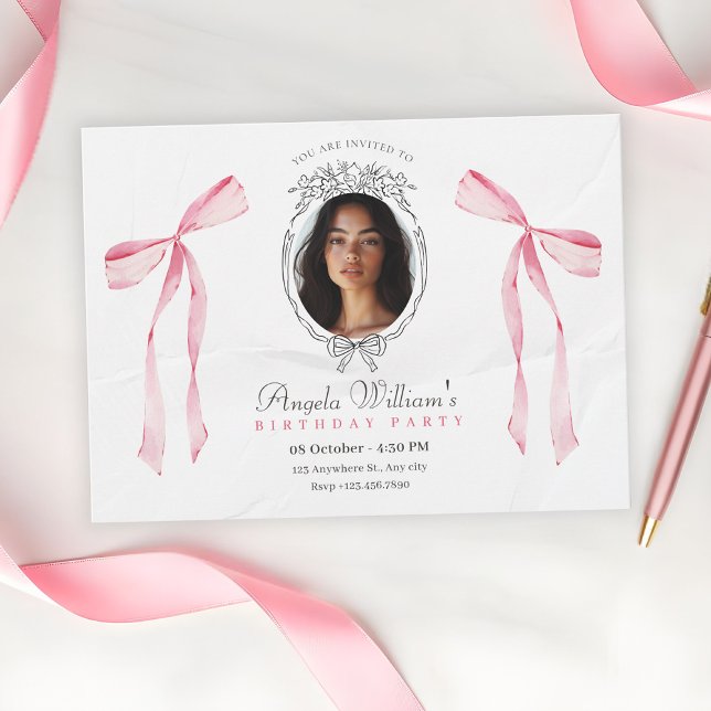 Invitación Elegante foto del arco rosa clásico (Subido por el creador)