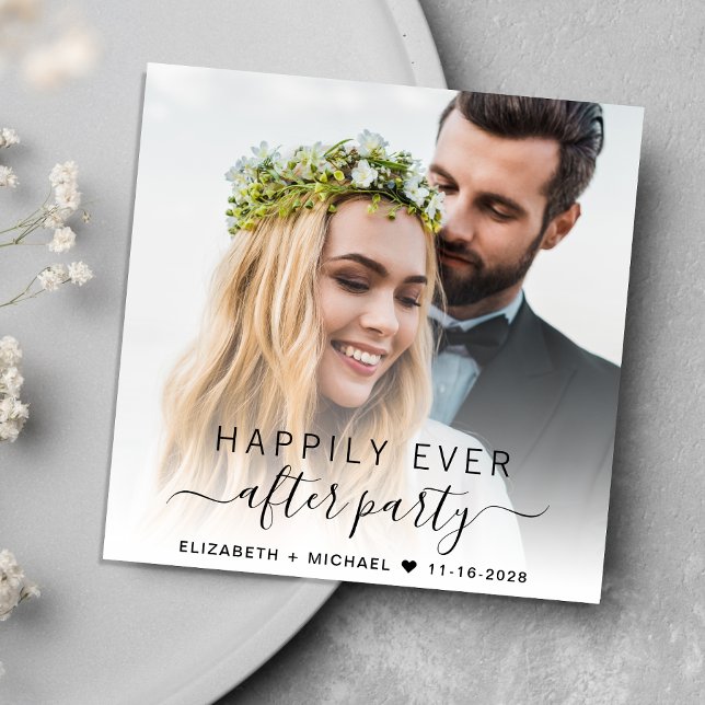 Invitación Elegante Foto Dusty Blue Wedding Recepcion (Subido por el creador)