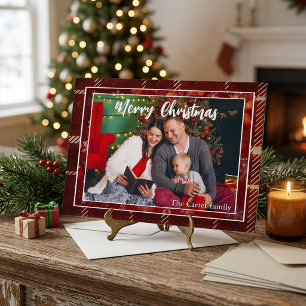 Invitación Elegante Foto Familiar de Navidad