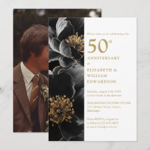 Elegante foto floral moderna de 50 aniversario