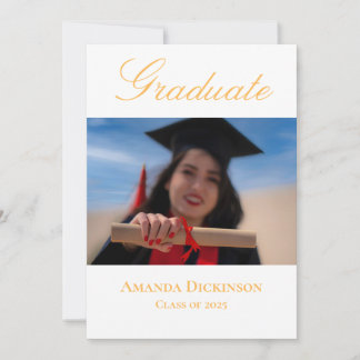 Invitación Elegante foto fresca graduación amarilla