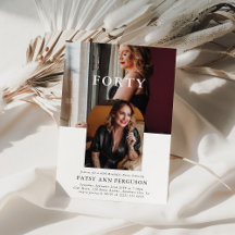 Elegante foto mínima CUARENTA cumpleaños 40