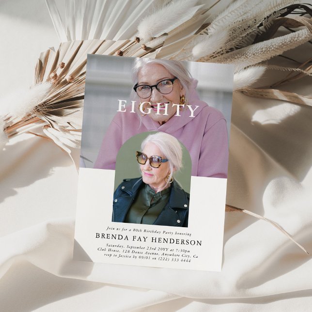 Invitación Elegante foto mínima OCHENTA y ochenta años (Subido por el creador)