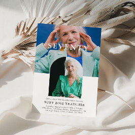 Invitación Elegante foto mínima SETENTA cumpleaños 70