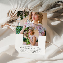 Invitación Elegante foto mínima TREINTA cumpleaños 30