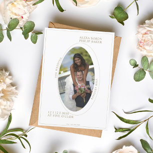 Invitación Elegante foto minimalista boda romántico
