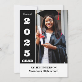 Invitación Elegante foto moderna de graduación