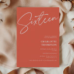 Invitación Elegante foto moderna de terracota Sweet 16<br><div class="desc">Elegante,  sencillo y moderno tono boho terracota foto Sweet 16</div>