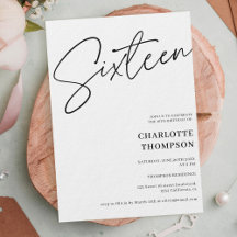 Elegante foto moderna en blanco negro Sweet 16