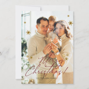 Invitación Elegante Foto Moderna Feliz Navidad 