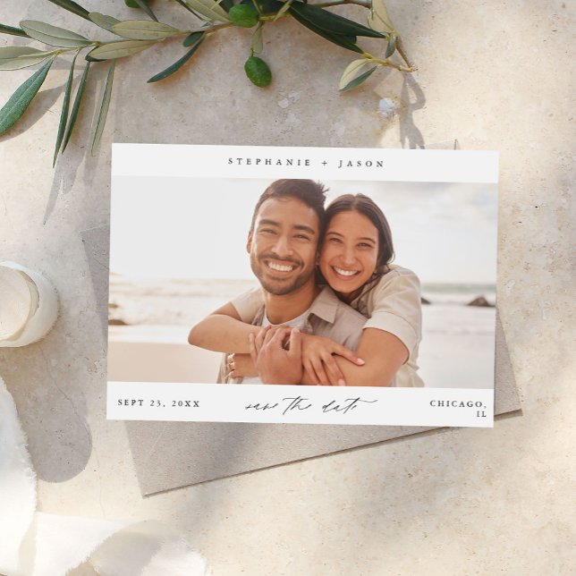 Invitación Elegante foto panorámica moderna Guardar la fecha (Subido por el creador)