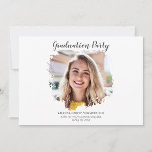Invitación Elegante Foto Partido de Graduación 2024