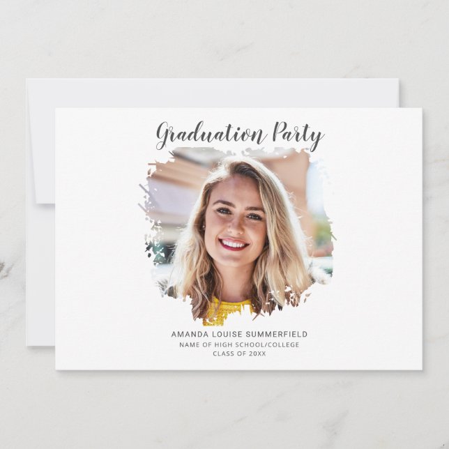 Invitación Elegante Foto Partido de Graduación 2025 (Anverso)
