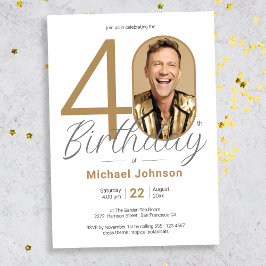 Invitación Elegante foto Personalizado 40 cumpleaños