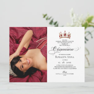 Invitación Elegante Foto Princesa Quinceañera