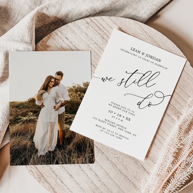 Invitación Elegante foto que aún hacemos Boda prometiendo ren (Subido por el creador)