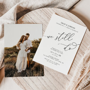 Invitación Elegante foto que aún hacemos Boda prometiendo ren