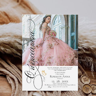 Invitación Elegante Foto Quinceañera 