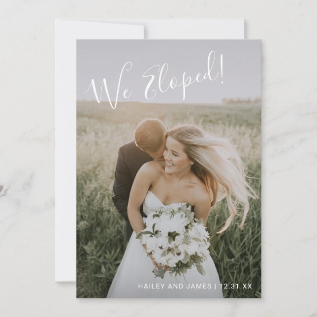 Invitación Elegante Foto Recepción de boda moderna (Anverso)