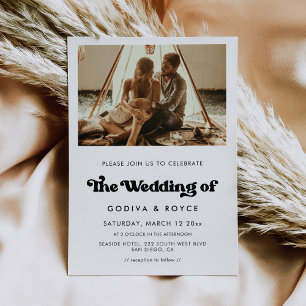 Invitación Elegante foto retro boda