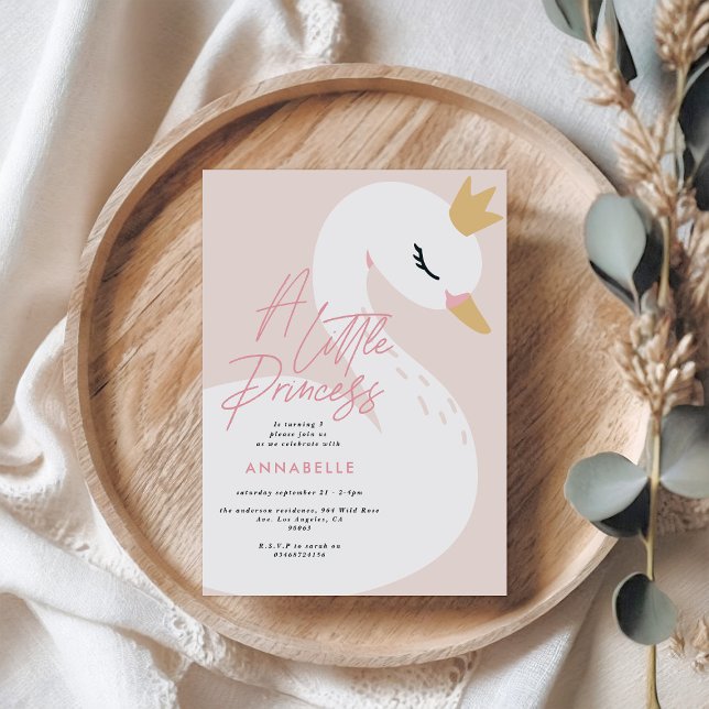 Invitación Elegante foto rosa de chica preciosa bebé cisne i (Subido por el creador)