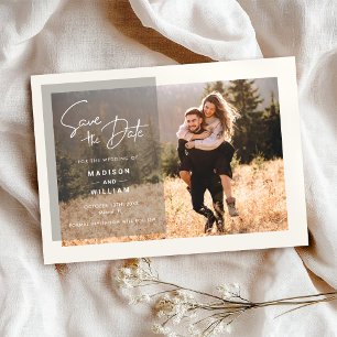 Invitación Elegante foto simple Boda Guardar la fecha