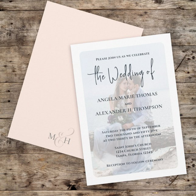 Invitación Elegante foto superposición simple pintura Minimal (Subido por el creador)