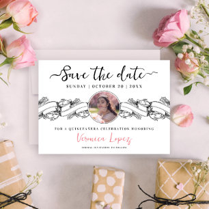 Invitación Elegante Foto Vintage De Quinceañera Guardar La Fe