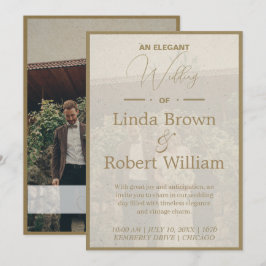 Invitación Elegante foto vintage [Editable] boda 