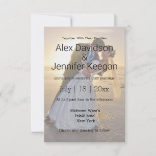 Invitación elegante fotografía clásica del día de la boda