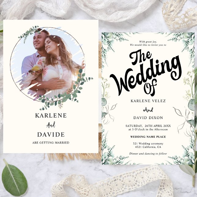 Invitación Elegante Fotografía con Guión de Verdor de Eucalip (Subido por el creador)