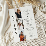 Invitación Elegante Fotos de la FIFA Tira 50 cumpleaños<br><div class="desc">Elegante 50.ª Invitación a la fiesta de cumpleaños. El diseño presenta un collage de tiras fotográficas y una elegante plantilla de cumpleaños. Todo el texto se personaliza fácilmente.</div>