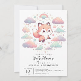 Invitación Elegante Fox Baby Shower
