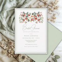 Elegante Fresa Acuarela Floral Nupcial