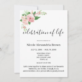 Invitación Elegante Funeral De Celebración Con Gusto De Flore
