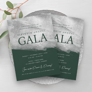 Invitación Elegante GALA Company Brocha de plata Esmeralda