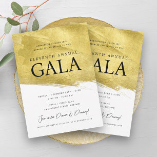 Invitación Elegante GALA Company Business Gold Brush