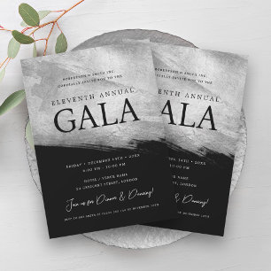 Invitación Elegante GALA Company Cepillo de plata negro