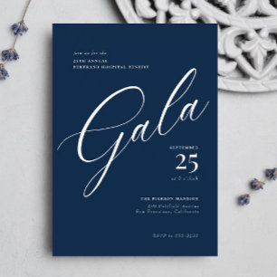 Invitación Elegante Gala de caligrafía de corbata negra corpo