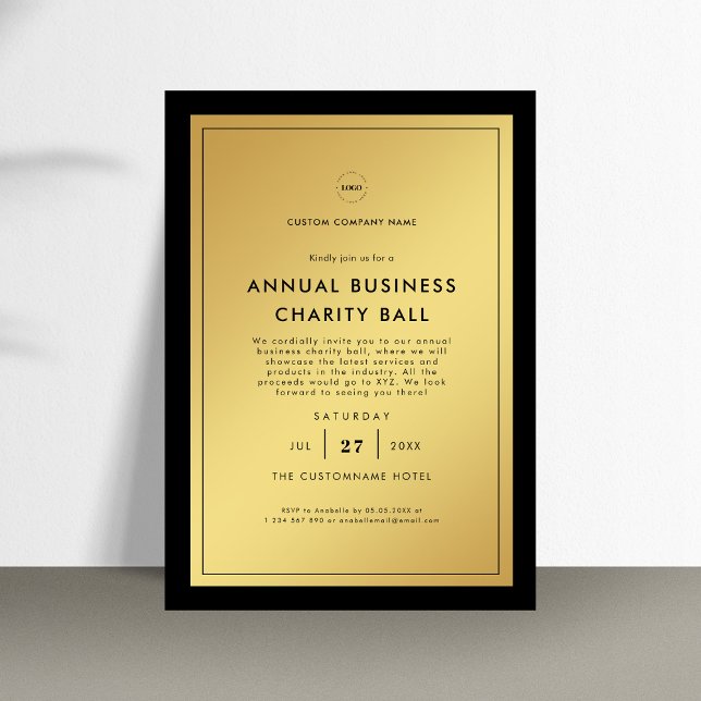 Invitación Elegante Gala de evento de negocios con logotipo d (Subido por el creador)
