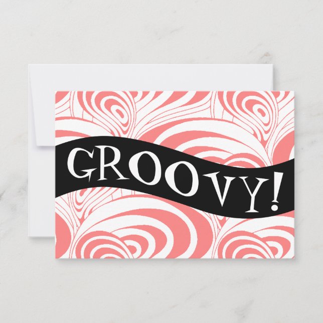Invitación Elegante Galaxia De Coral Retro Swirl Groovy Invit (Anverso)