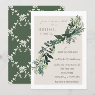 Invitación Elegante Garland Ferns Bridal Shower