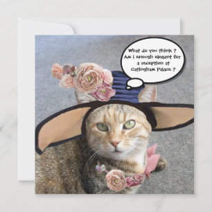 INVITACIÓN ELEGANTE GATO, GRAN GORRA DIVA Y PARTIDA DE CUMPLE