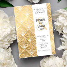 Elegante Gatsby Art Deco Años 20 Boda Dorada