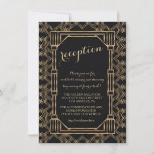 Invitación Elegante Gatsby Black Great Gatsby 1920