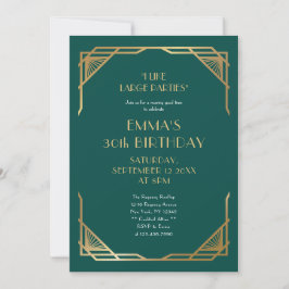 Invitación Elegante Gatsby Estilo Oro 30 Fiesta de cumpleaños
