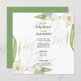 Invitación Elegante género floral Neutral Baby Shower
