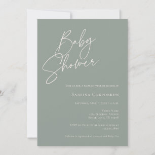 Invitación Elegante género Neutral Boho Baby Shower   Sage