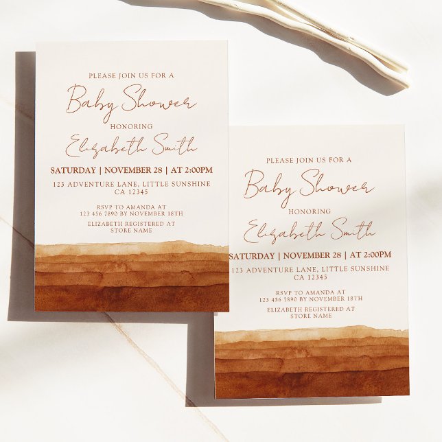 Invitación Elegante género Neutral Terracota Baby Shower (Subido por el creador)